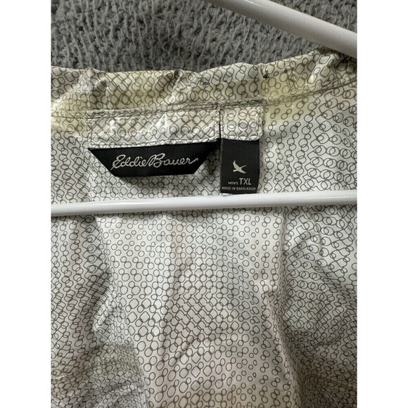 Eddie Bauer Rain Jacket Mens TXL Red Hooded Lined Pockets Full Zip Rain Coat - Picture 12 of 15